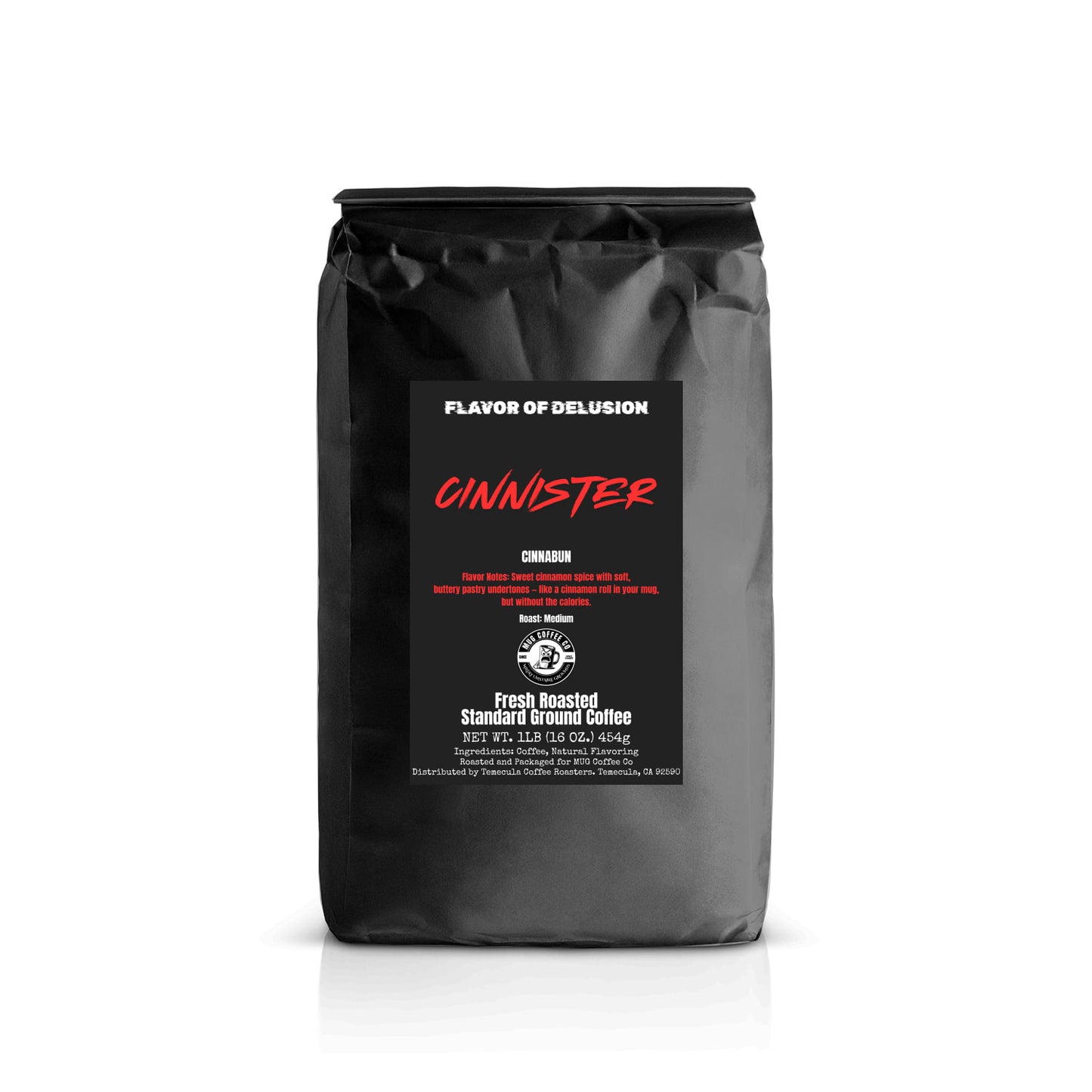 Cinnister™ Cinnamon Flavored Coffee 1 lb Standard Ground | Flavor of Delusion™ Collection by MUG Coffee Co™