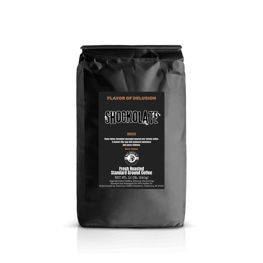 Shockolate™ Mocha Flavored Coffee 12 oz Standard Ground | Flavor of Delusion™ Collection by MUG Coffee Co™