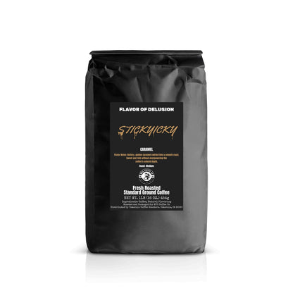 Stickyicky™ Caramel Flavored Coffee 1 lb Standard Ground | Flavor of Delusion™ Collection by MUG Coffee Co™