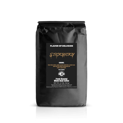 Stickyicky™ Caramel Flavored Coffee 12 oz Whole Bean | Flavor of Delusion™ Collection by MUG Coffee Co™