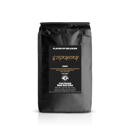 Stickyicky™ Caramel Flavored Coffee 1 lb Whole Bean | Flavor of Delusion™ Collection by MUG Coffee Co™