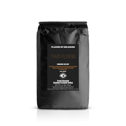 Twisturbia™ Cinnamon Hazelnut Flavored Coffee 12 oz Standard Ground | Flavor of Delusion™ Collection by MUG Coffee Co™
